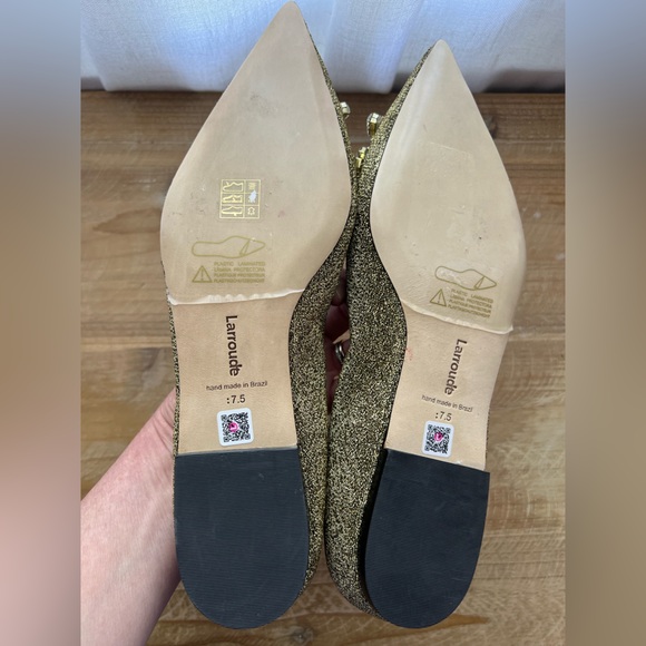 New Larroudé Lee Crystal-Embellished Lurex Flats Women’s Size 7.5 - Picture 10 of 10